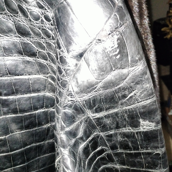 Men's Black 100% Alligator Jacket size MEDIUM - Picture 6 of 15